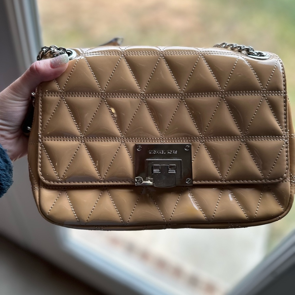 Michael Kors Quilted Tan Shoulder Bag
